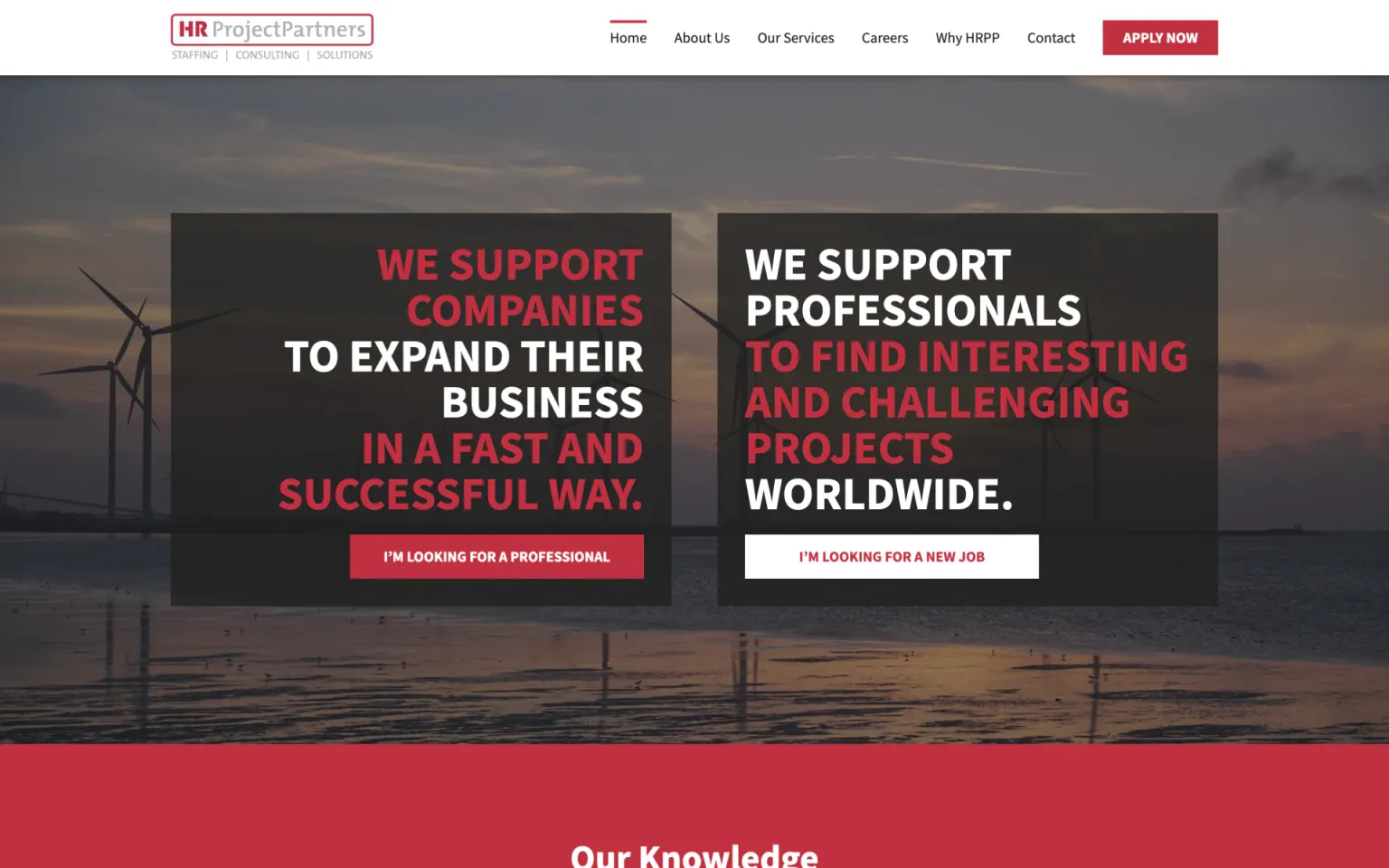 HR ProjectPartners website